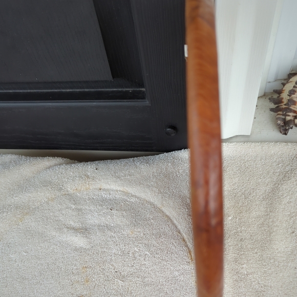 HAND CARVED Having Wine WOOD 3D WALL PLAQUE 10" BY Q-GERMANY STORY ON BACK 1984 - Picture 5 of 8